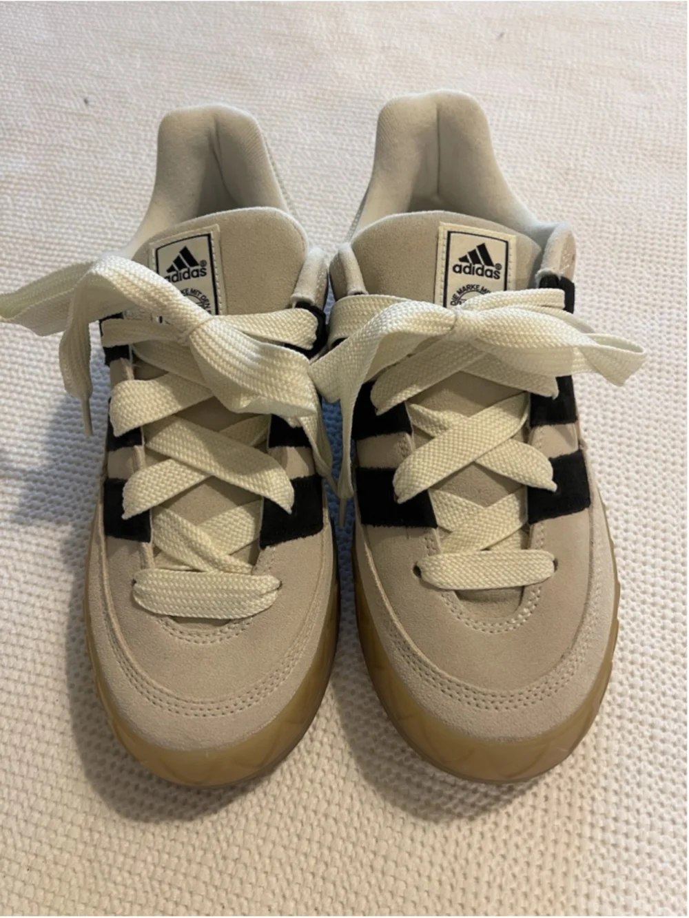 ADIDAS ADIMATIC Chunky Off White Core Black Gum Men’s 8.5 NEW!